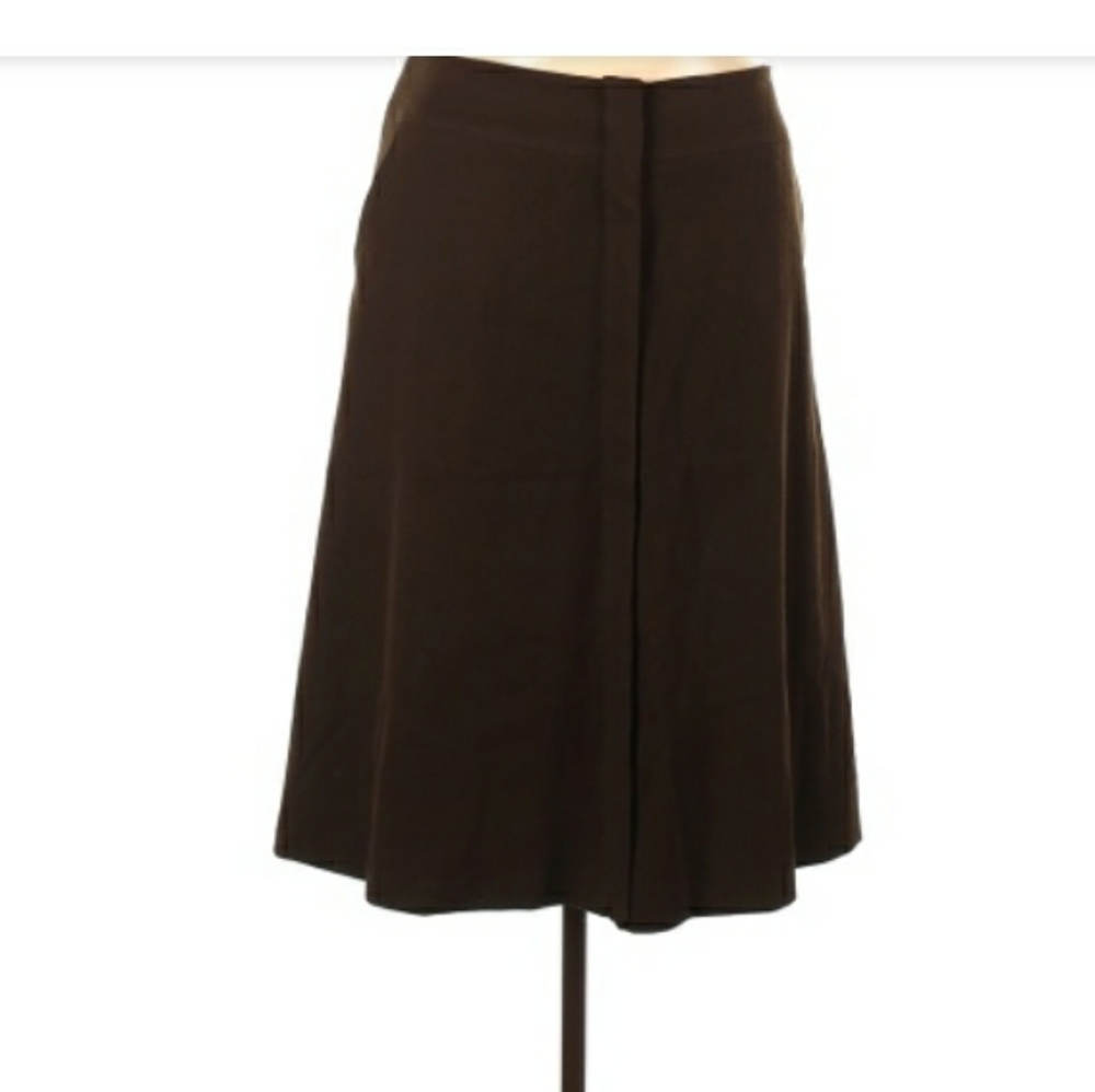 Lafayette 148 NY Brown Wool Blend Skirt 14…